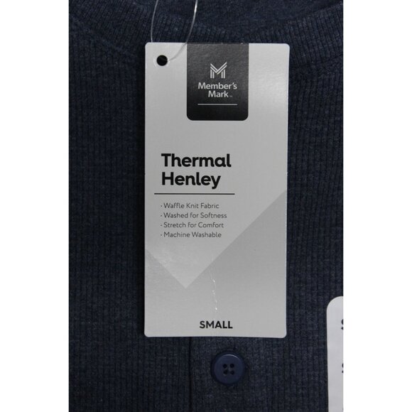 Member's Mark men's waffle knit long sleeve thermal Henley shirt S - Picture 8 of 10